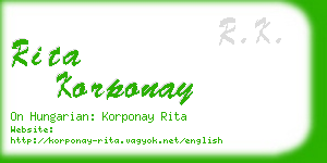 rita korponay business card